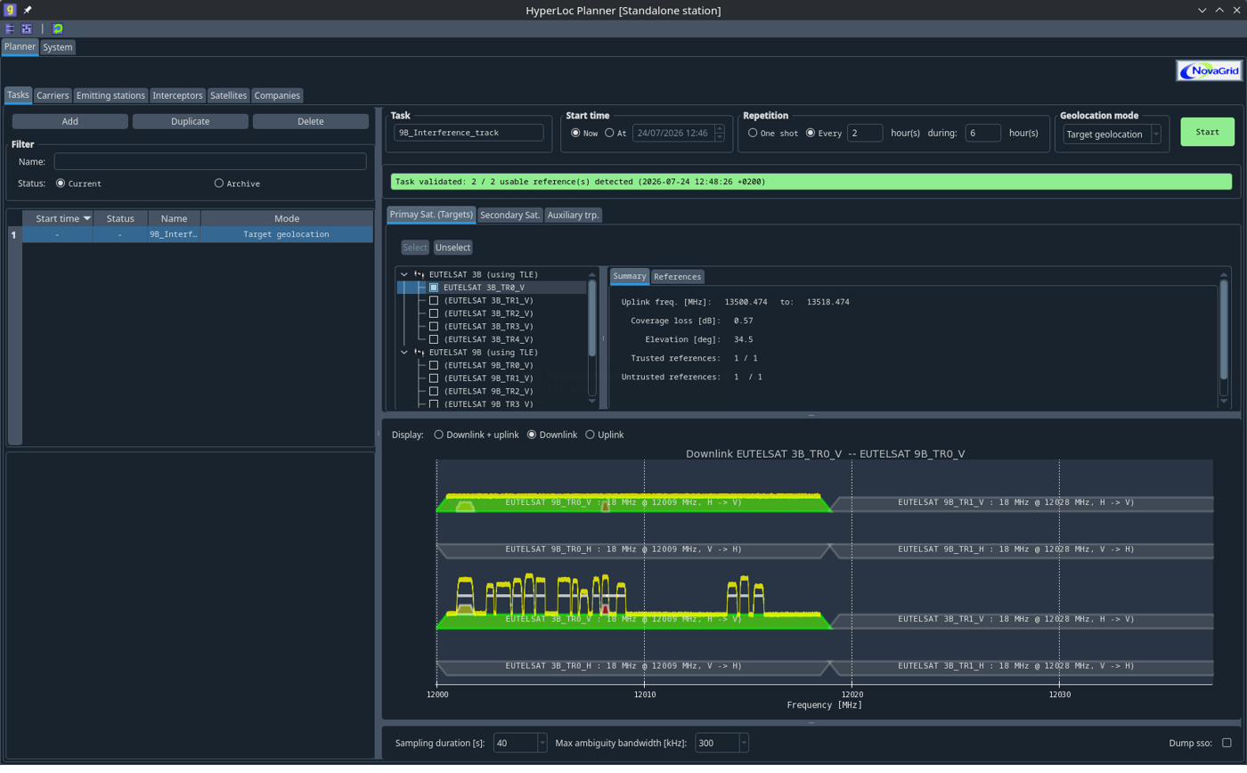 HyperLoc Planner — target geolocation task with reference validation