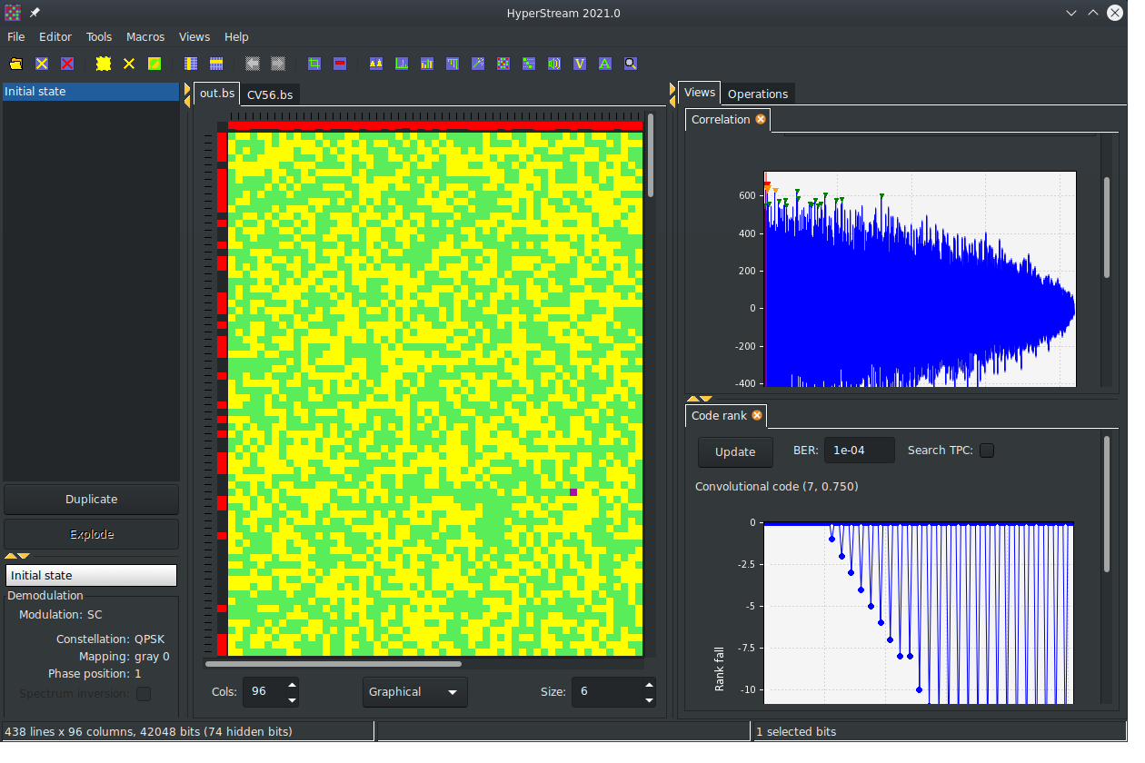 HyperStream — bitstream editor with correlation and code-rank views
